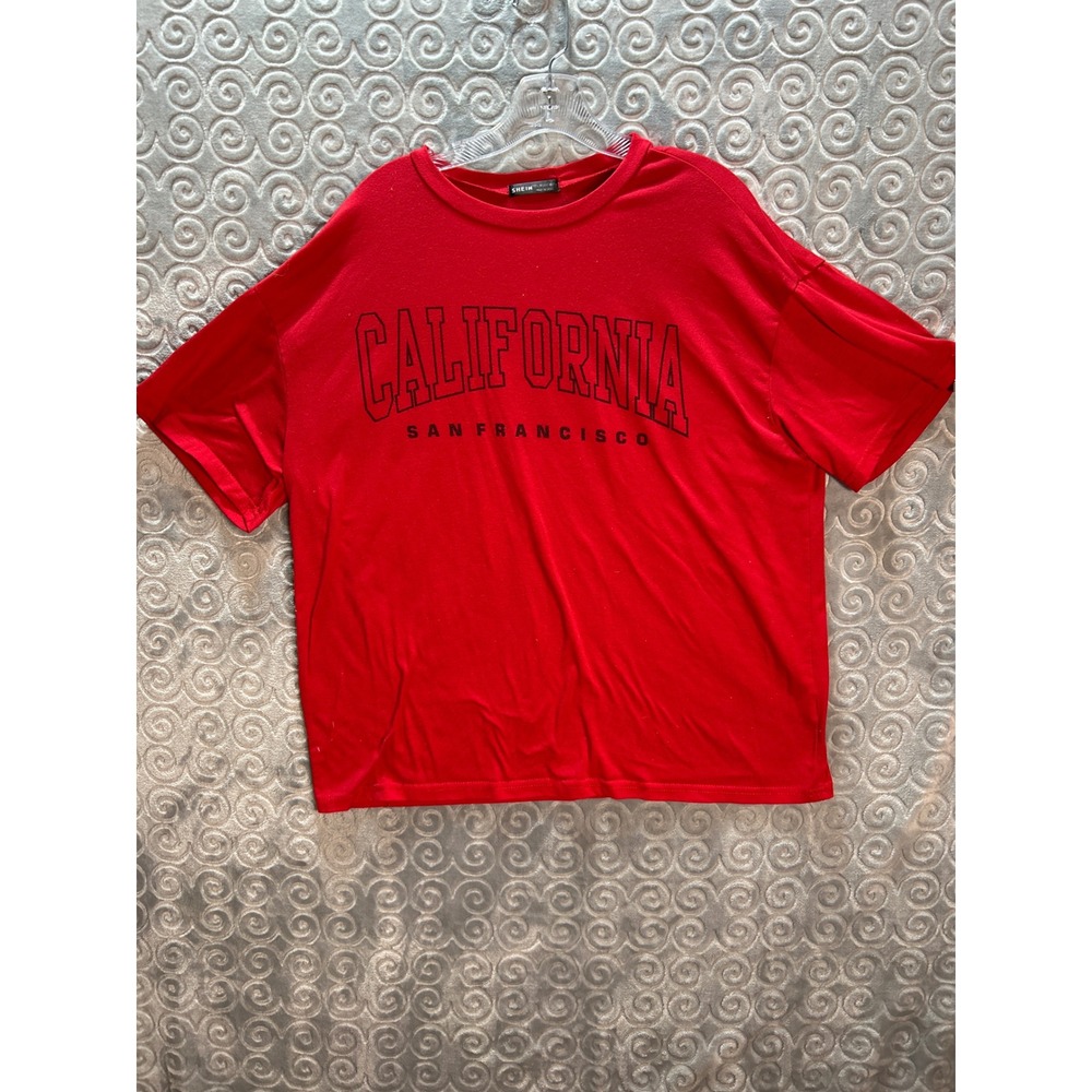 SHEIN Red California San Francisco Graphic T Shirt Top Size‎ L
